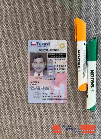 USA Texas driving license under 21 photolook FRONT PSD template